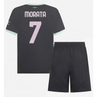 Fotbalové Dres AC Milan Alvaro Morata #7 Dětské Alternativní 2024-25 Krátký Rukáv (+ trenýrky)